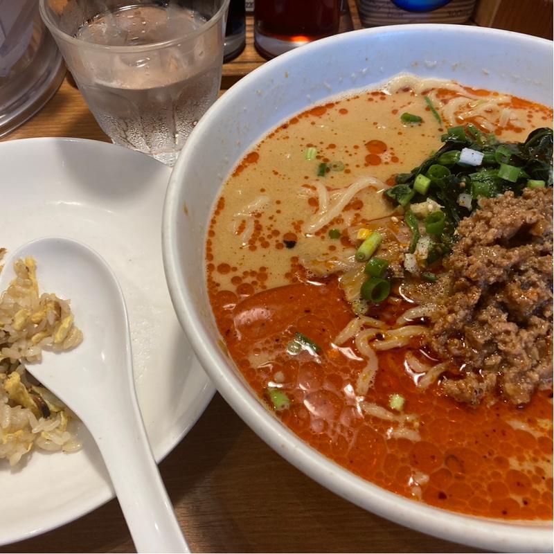 担々麺半炒飯セット(麺飯食堂 なかじま)