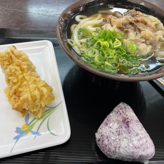 肉うどん並　とり天　ゆかりおにぎり(むらさき 備前店 )