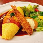 ロイヤルオムライス with 天然海老フライ＆紅ずわい蟹のクリームコロッケ(ロイヤルホスト新宿三井ビル店)