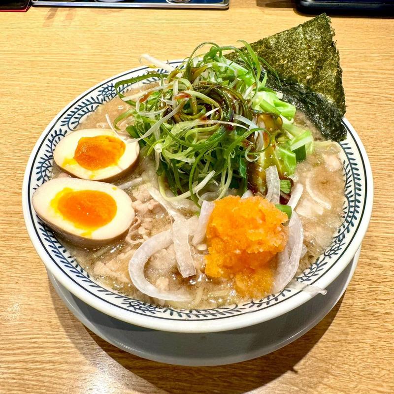 野菜肉そば 味玉(丸源ラーメン 河内天美店)