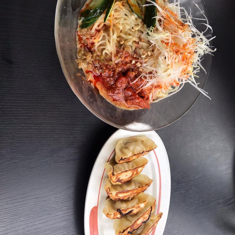 冷やし坦々麺&餃子セット （麺大盛）¥960 #麺大盛＋¥110(幸楽苑 大和林間店)