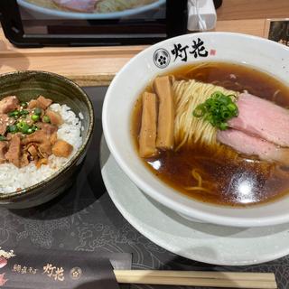 中華そば＋チャーシュー丼(鯛塩そば 灯花 イオンモール大高店)