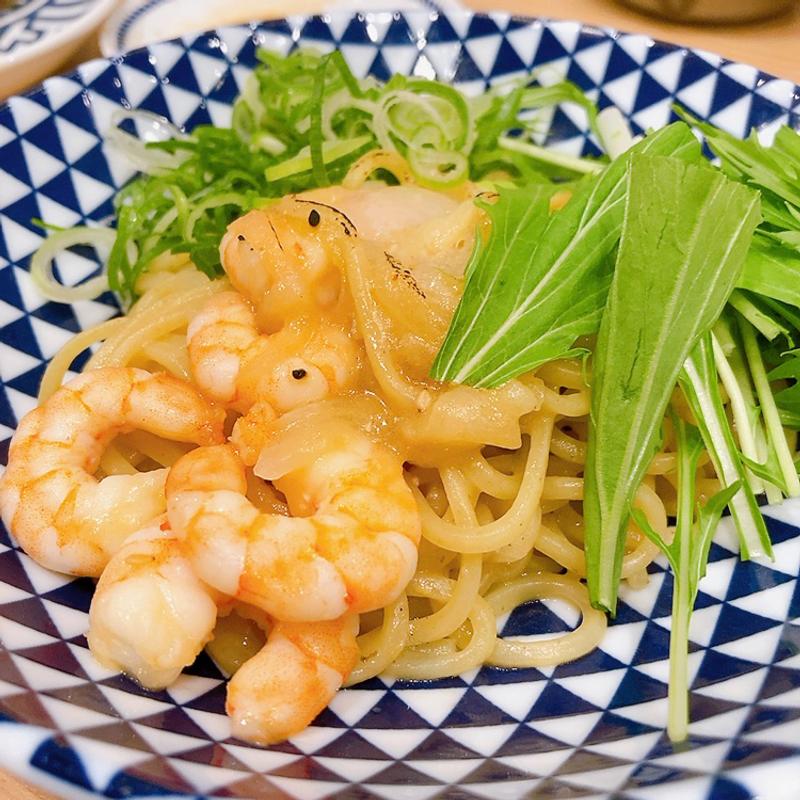 海老入り味噌まぜそば(鮨・酒・魚 杉玉 うらぶくろ店)