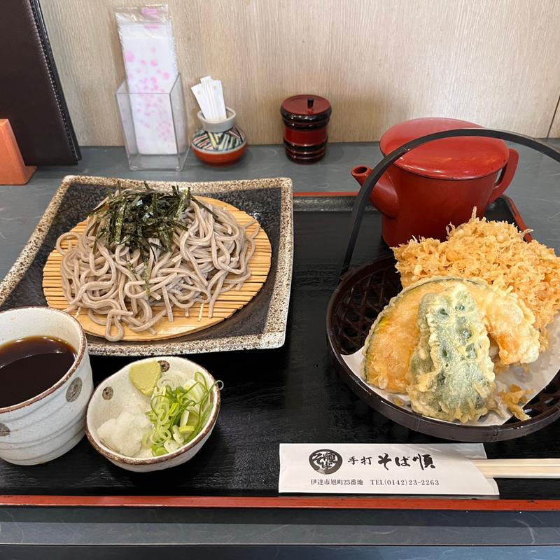 たこ天ぷらそば(そば順 伊達本店)