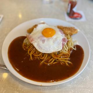 ハムエッグ、チーズフライ(あんかけスパ)日替わりランチ(ナポリ )