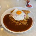 ハムエッグ、チーズフライ(あんかけスパ)日替わりランチ