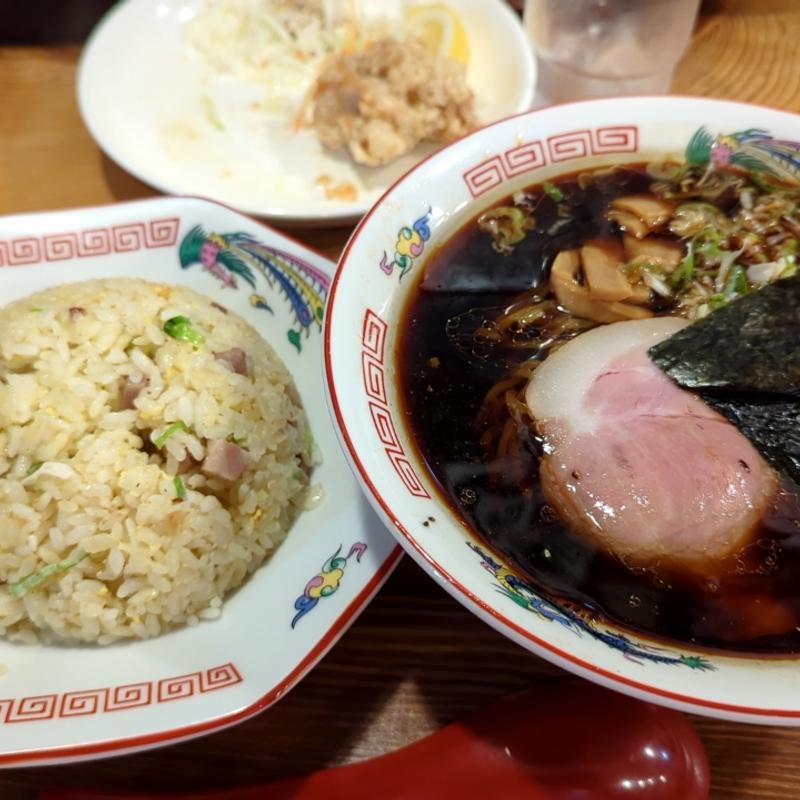 ブラックラーメンセット(ドラゴン食堂 )