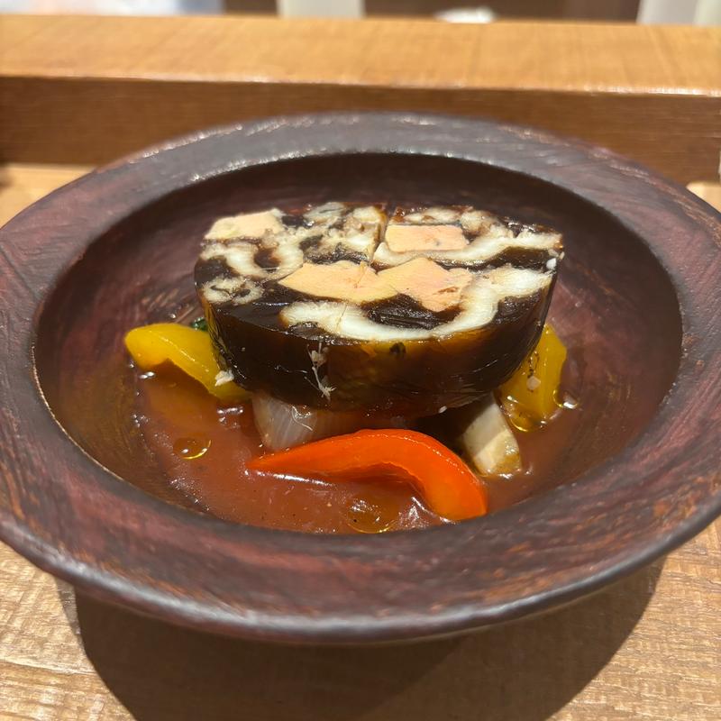 穴子とフォアグラのテリーヌ　ニース風野菜の焼き浸し(tsugumi)