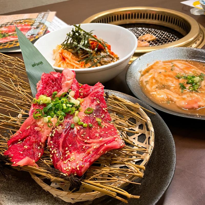 リブロース切り落とし+味噌ホルモン+ハーフビビンバ(焼肉の武八)