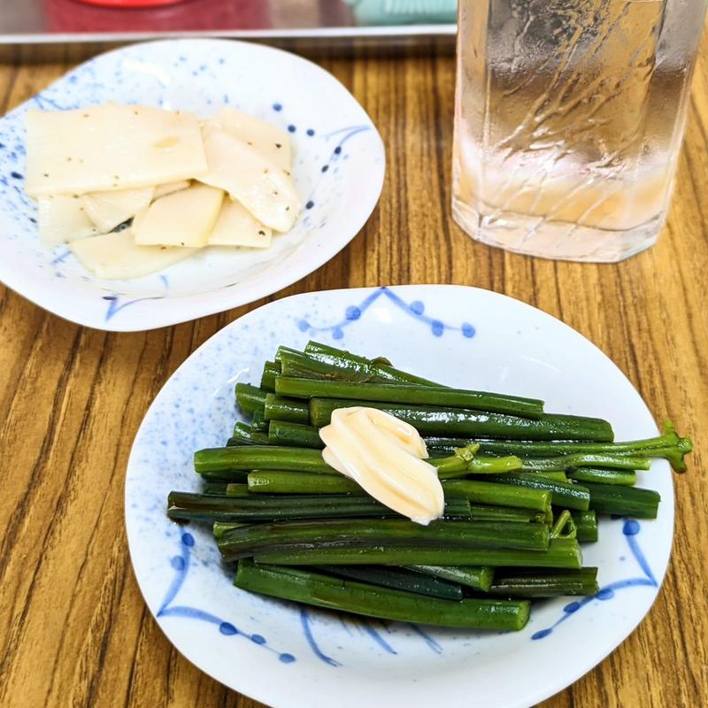 わらびのおひたし シナチク(双葉食堂 )