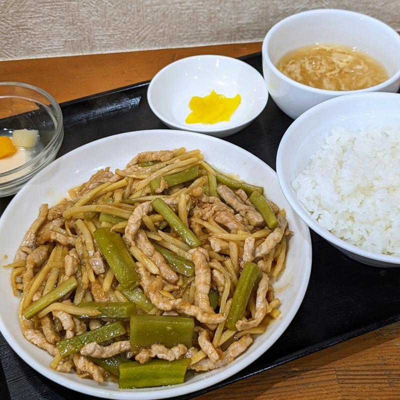 山クラゲ炒め定食(中華食堂秋)