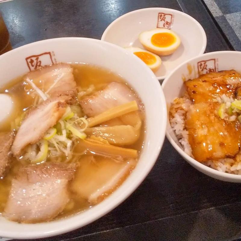 喜多方ラーメン+チャーシュー丼セット(喜多方ラーメン 坂内 五反田駅前店)