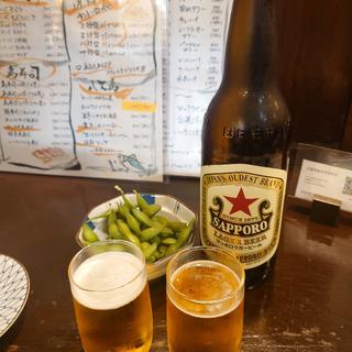 大瓶ビール サッポロラガー(赤星)(源八船頭 新小岩店)