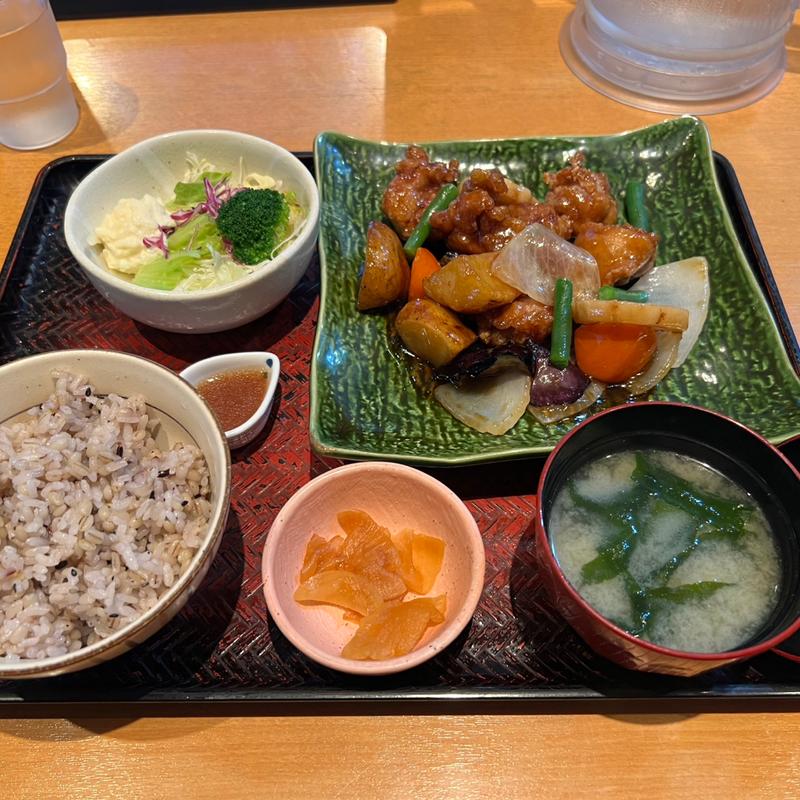 鶏と野菜の黒酢あん定食(大戸屋ごはん処 京急川崎駅前店)