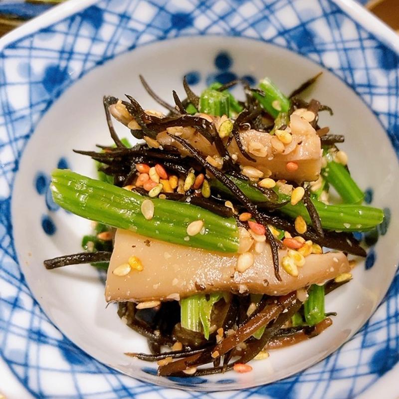 ほうれん草とヒジキの胡麻和え（田心のお昼ごはん）(田心)