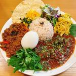 山猫カレー＆キーマカレーあいがけ(さらしあキッチン)
