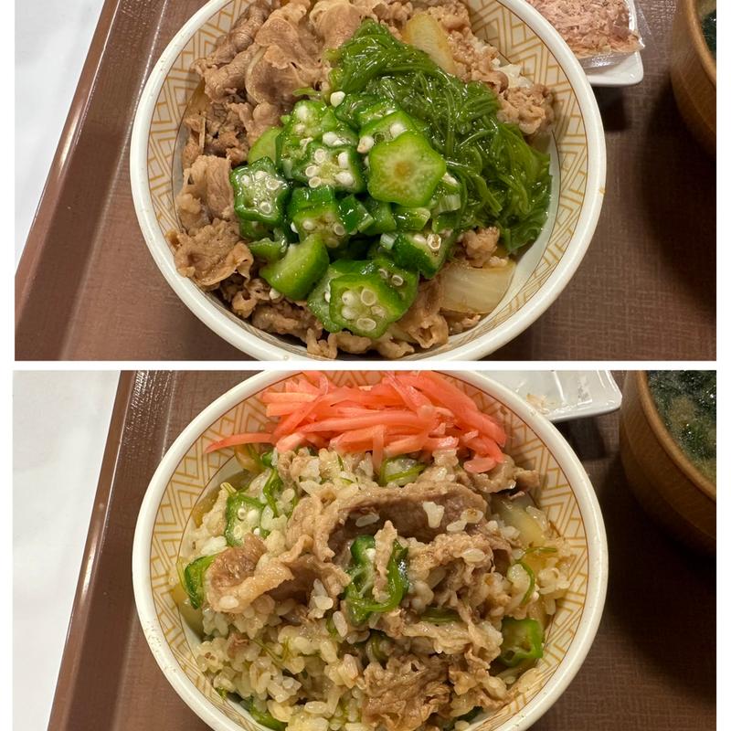 山カケめかぶオクラ牛丼・並(すき家 東白楽駅前店 )
