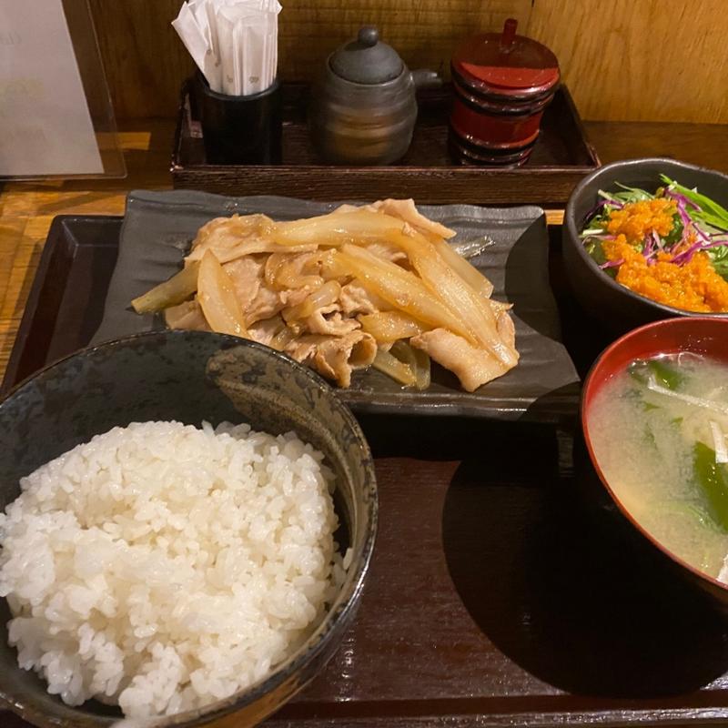 豚生姜焼き定食(旬彩酒楽 寅正)