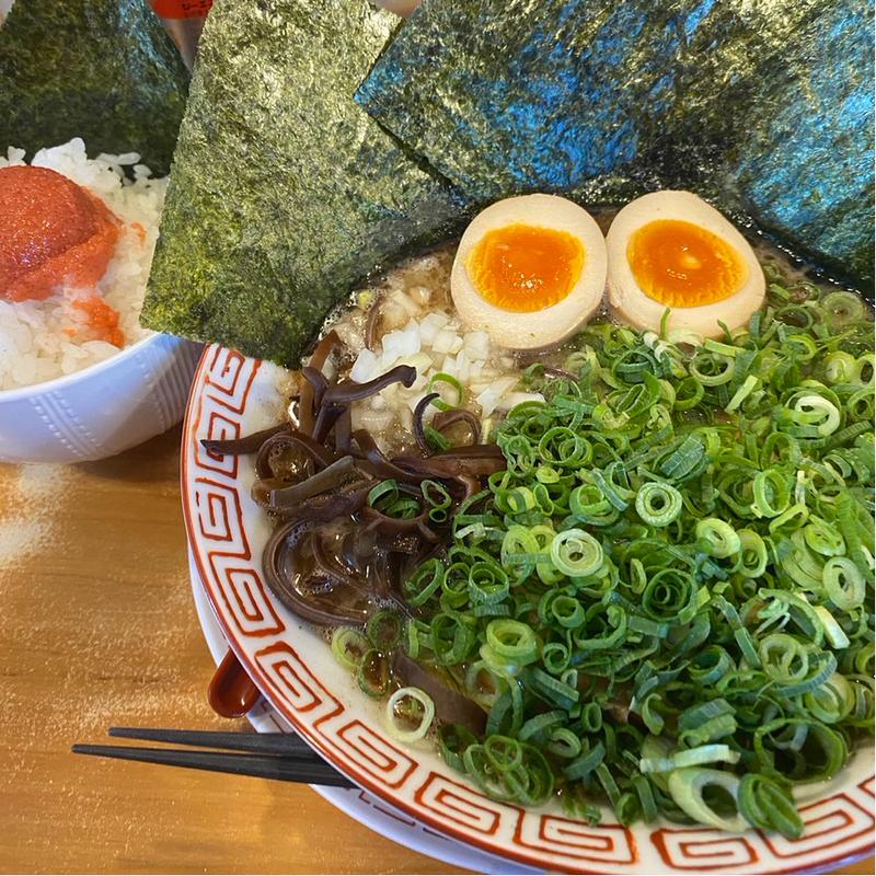 特　長浜らーめん　青ねぎ　定番めんたい丼(博多長浜ラーメン 六角堂 橋本店)