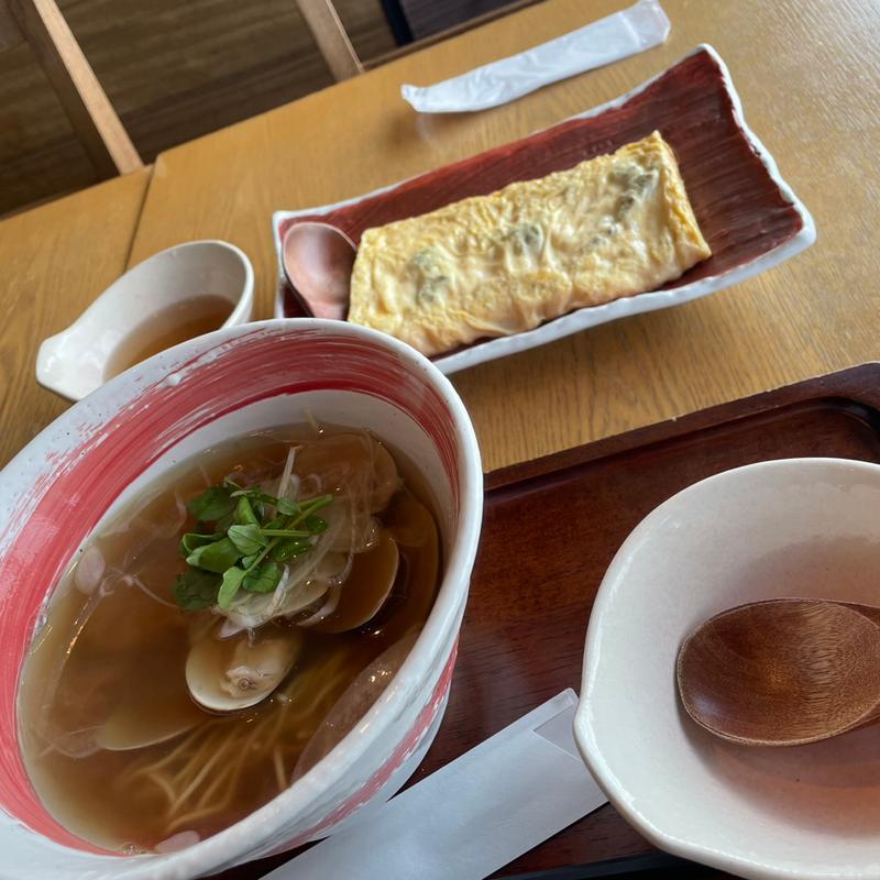 はまぐりラーメン+はまぐりの出汁たまご(ハーフ)(はまぐり庵)