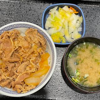 牛丼並+お新香セット(吉野家 福島駅前店)