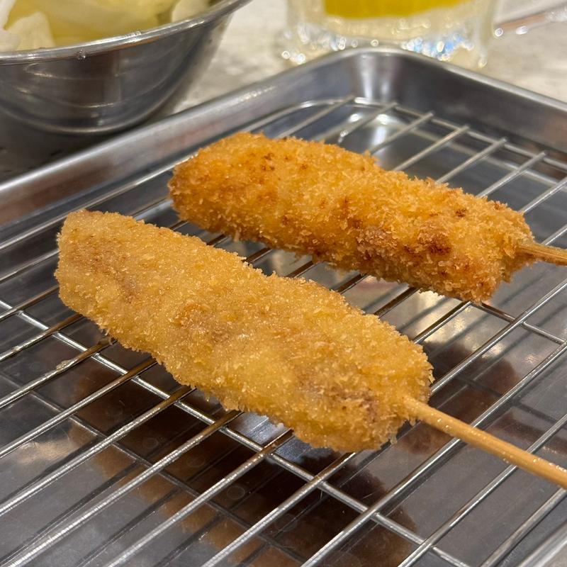 串カツ牛、串カツ豚(串カツ田中 黒川店)