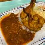 ローストチキンとオクラカレー