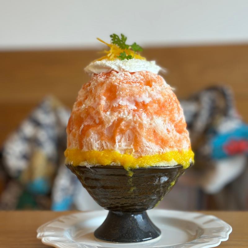 ピングレオレンジヨーグルト(かき氷専門店「Blue Apple～shaved ice Cafe～（ブルーアップルシェイヴドアイスカフェ）」)