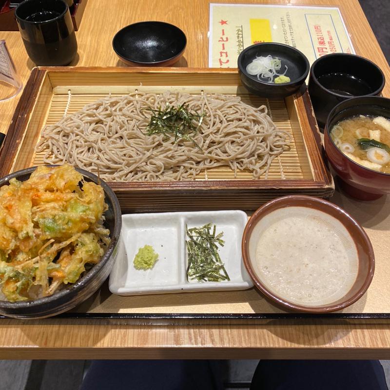 春のかき揚げ小丼と 板そば御膳 (山薬清流庵ココリア多摩センター店)