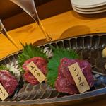 馬刺し3種盛り(日本酒バル HARETOKE )