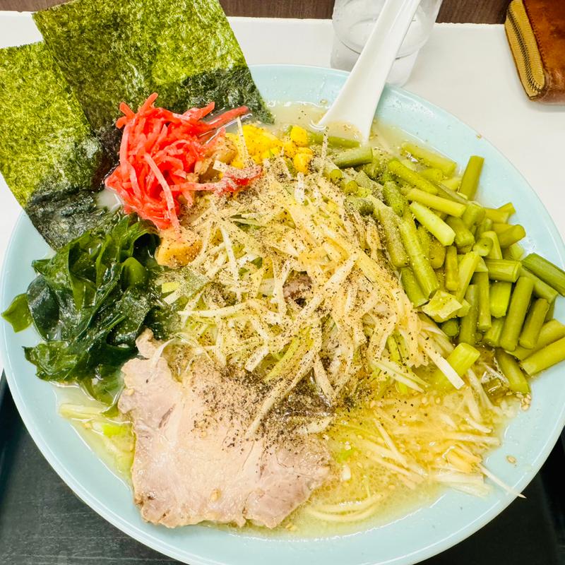 塩ネギラーメン＋ニンニクの芽(ラーメンショップ北川辺店)