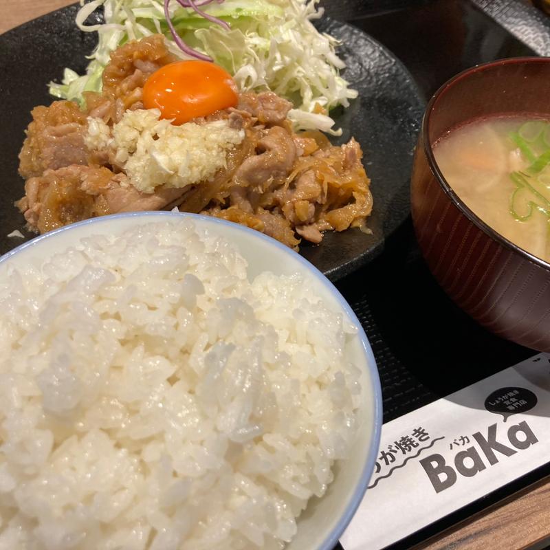 にんにくパンチ定食　オススメ盛(しょうが焼きBaKa 赤坂見附店)