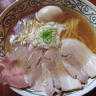 味玉チャーシュー煮干しそば 平打ち麺