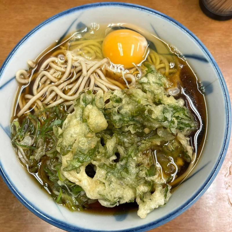 春菊天 卵そば(うさぎや)