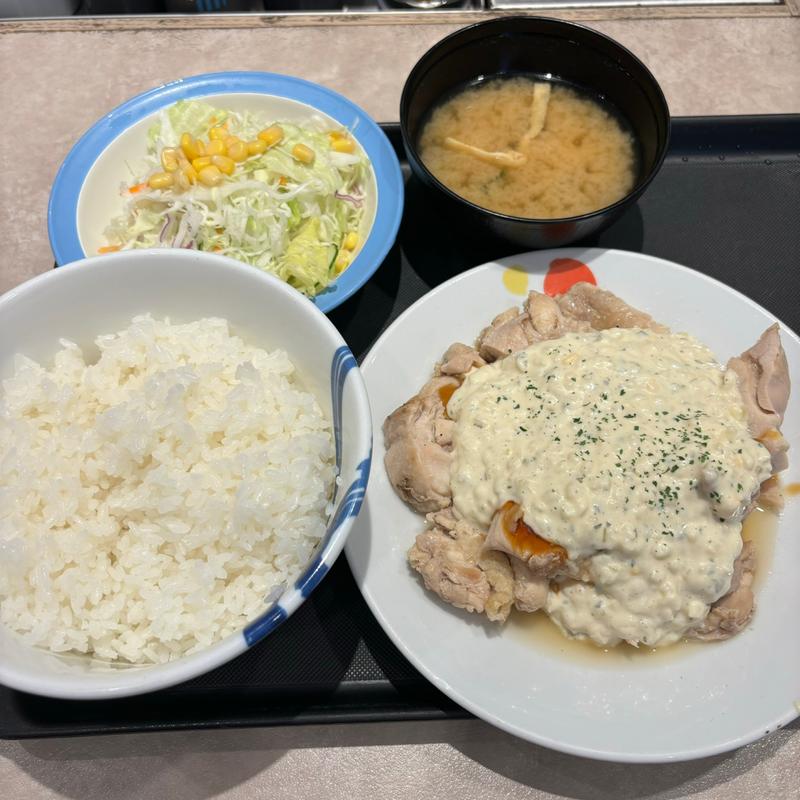ごろごろチキンの和風タルタル定食 ダブル(松屋 中野坂上店)