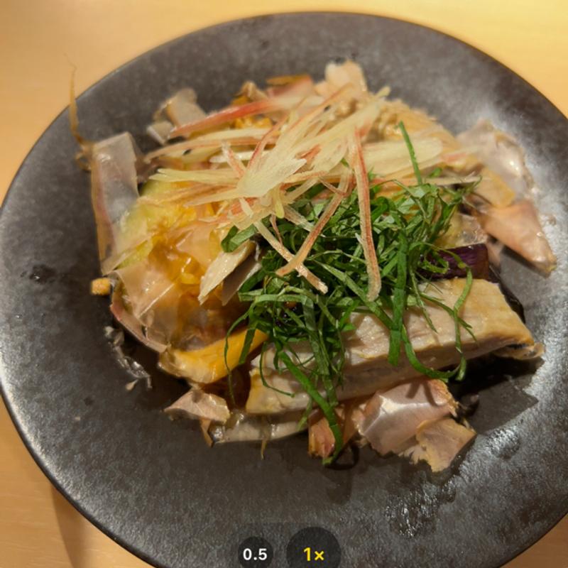 鰹のはらんぼと茄子のたたき〜北川村の旨塩(ヱビスバー 札幌アピア店 (YEBISU BAR Sapporo Apia))