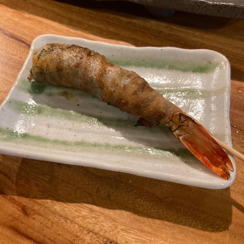 海老紫蘇巻き(やさい巻き串屋 ねじけもん 春吉)