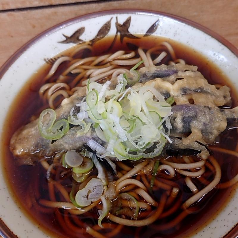 ナス天そば(六文そば)