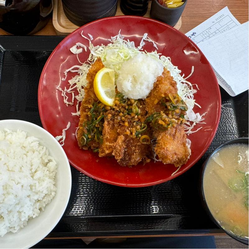 まぐろカツとささみカツの合い盛り定食(かつや 柏東口店)