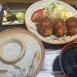 カニクリームコロッケ定食(レストランかしわ)