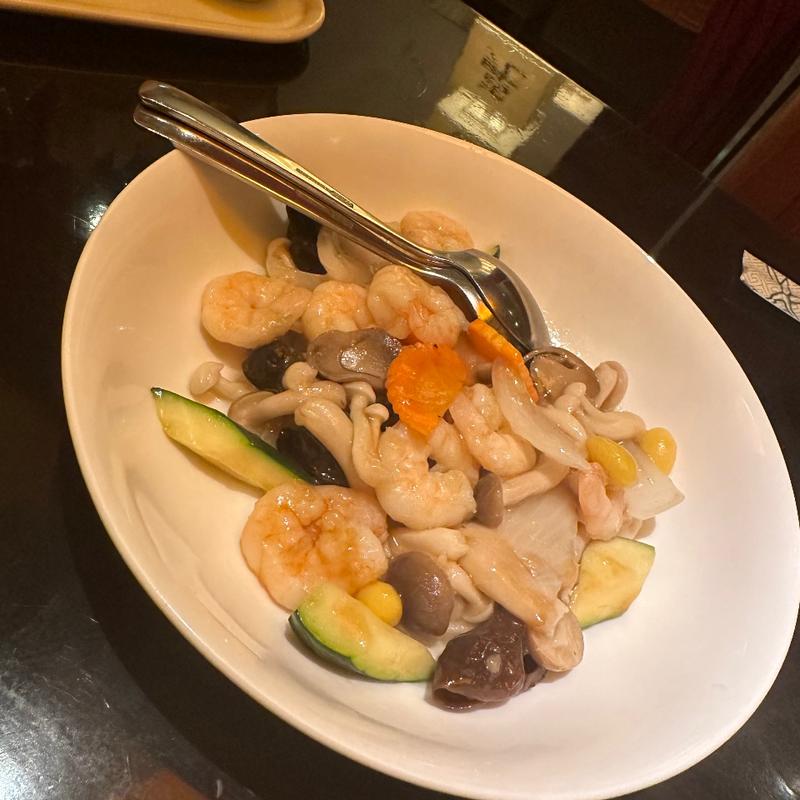 大海老と季節野菜の炒め（小）(廣東料理民生 ヒルトンプラザ ウエスト店)