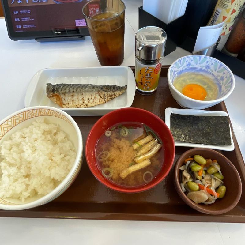 塩さばたまかけ朝食(すき家 横浜上郷店 )