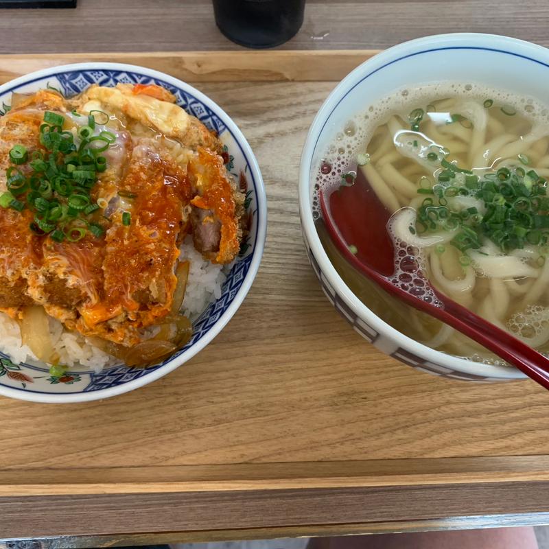かつ丼+かけ（温）うどん(多の津うどん)