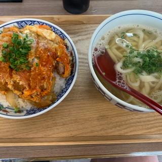 かつ丼+かけ（温）うどん(多の津うどん)