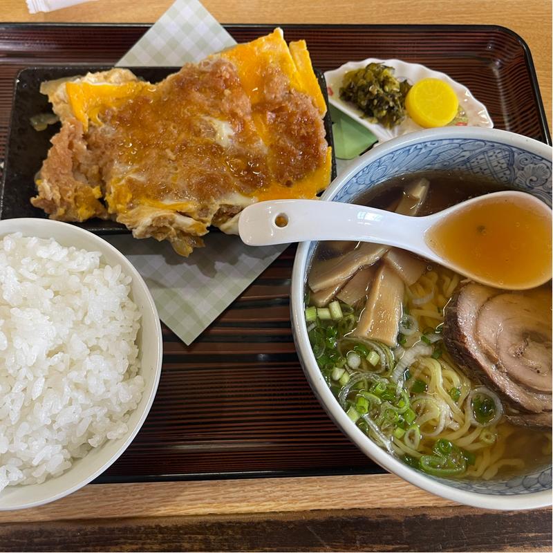 カツ煮定食　半ラーメンセット(喜楽亭 )