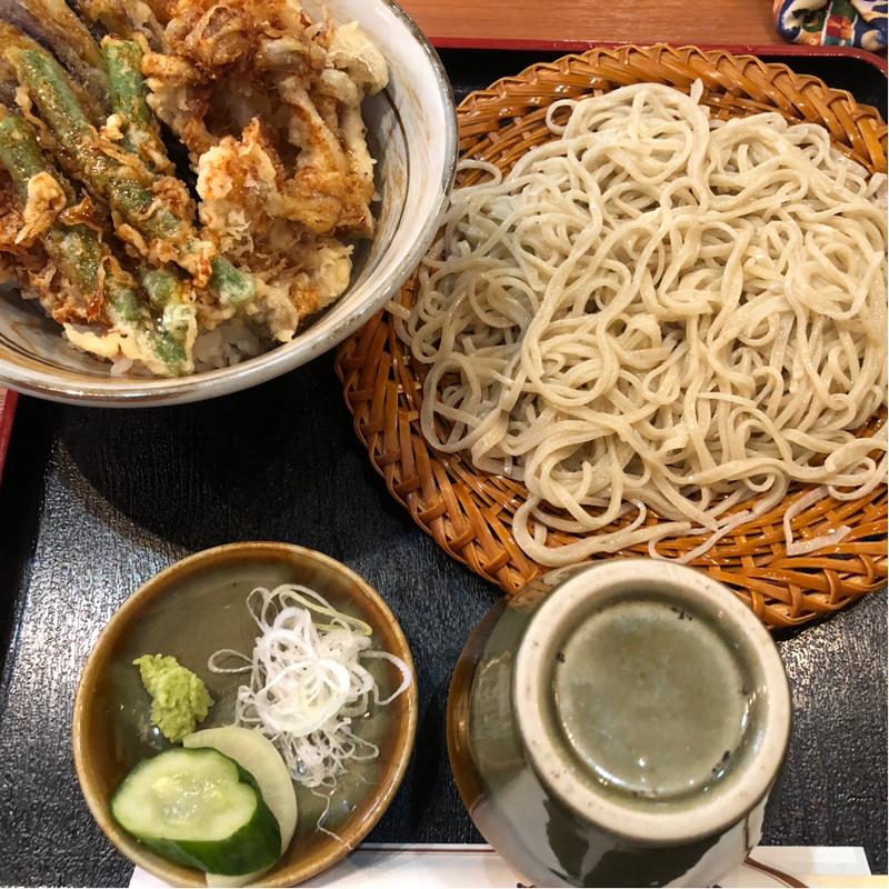 海老天丼セット(蕎麦処みやび)