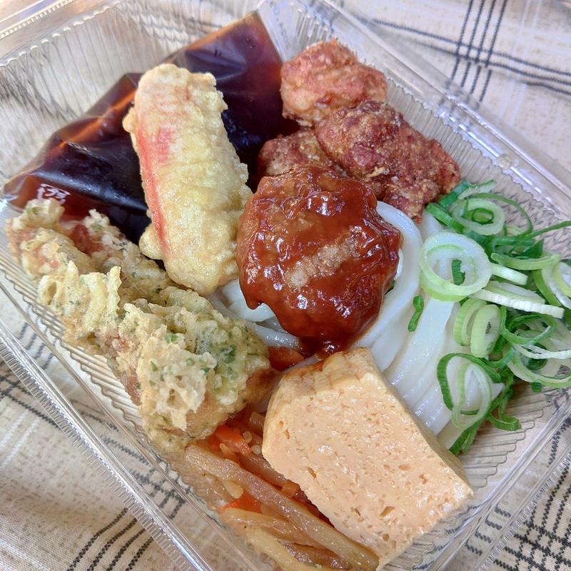 から揚げ&ハンバーグうどん弁当(丸亀製麺 一関中里)