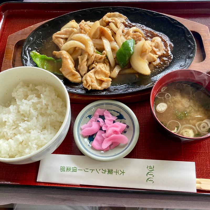 麦豚の生姜焼き定食(大千葉カントリー倶楽部)
