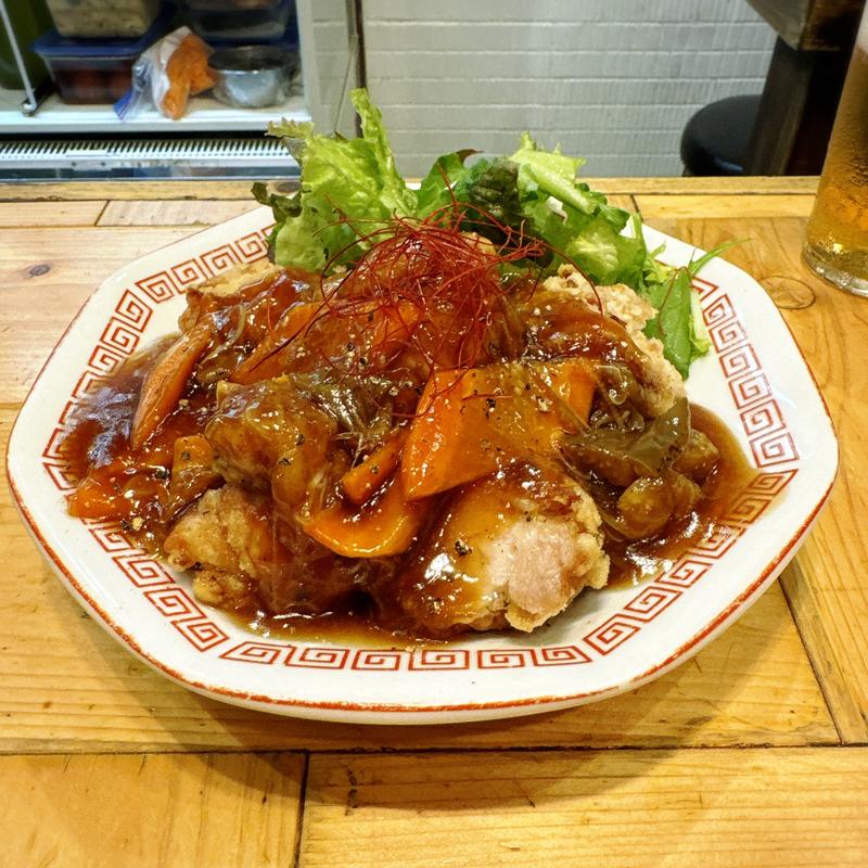 鶏の唐揚げ甘酢あんかけ(大衆酒場 チャン栓チャン)
