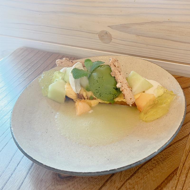 季節のデザート（メロンとアーモンド）(カフェドミーミ（Café de mimi）)